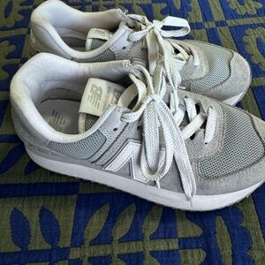 New Balance 574 gray platform sneakers 👟